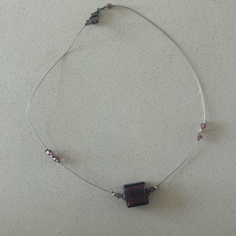 Purple Murano Glass Necklace